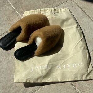 Jenni Kayne Tan Shearling Mules